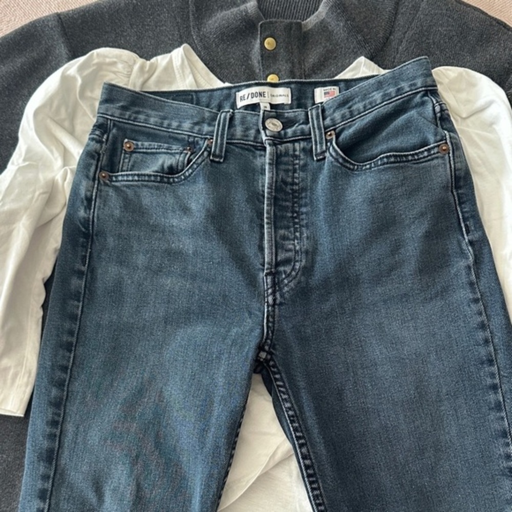 Re/Done Originals High Rise Button Fly Skinny Jeans, 26